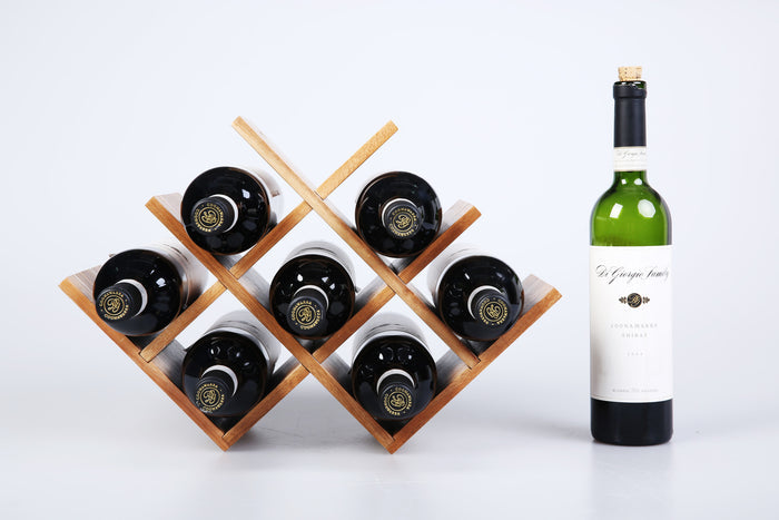 8 Bottle Acacia Wood Wine Rack