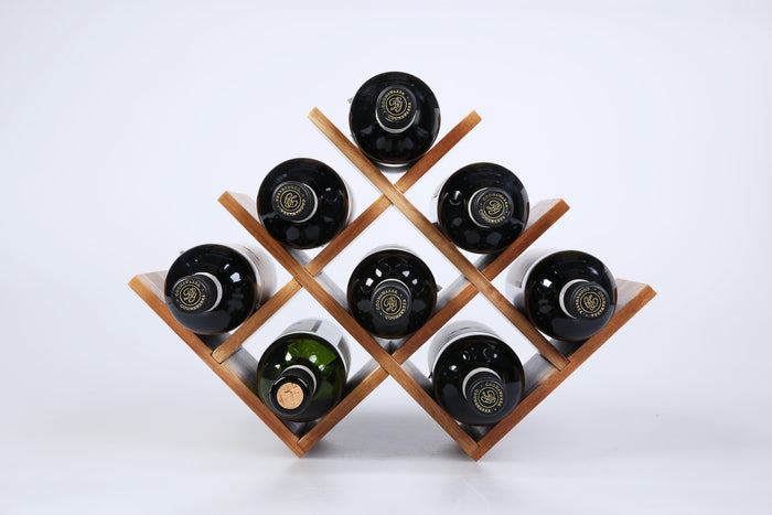 8 Bottle Acacia Wood Wine Rack