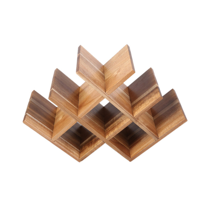 8 Bottle Acacia Wood Wine Rack