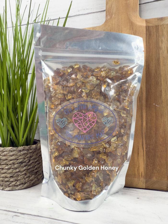 8 oz. Chunky Golden Honey Crushed Glass 3-6 mm