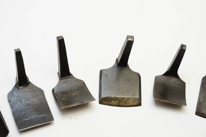 9 VERY UNUSUAL LARGE SPOON / BOWL CARVING CHISELS / ADZE