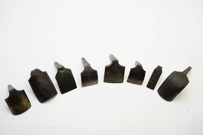 9 VERY UNUSUAL LARGE SPOON / BOWL CARVING CHISELS / ADZE