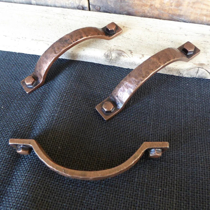 Antique Copper Hammered Metal Handle - Old West Iron