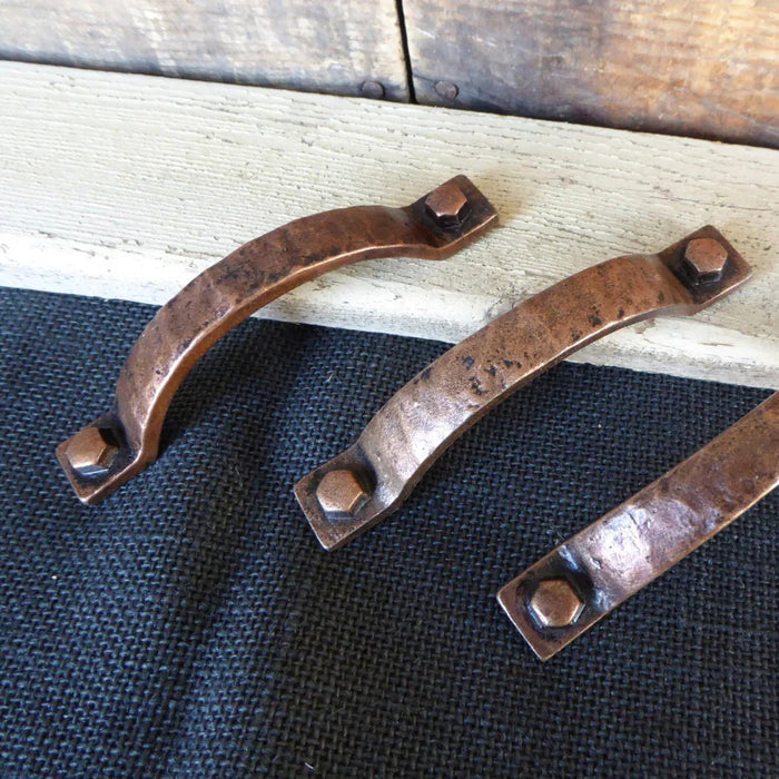 Antique Copper Hammered Metal Handle - Old West Iron