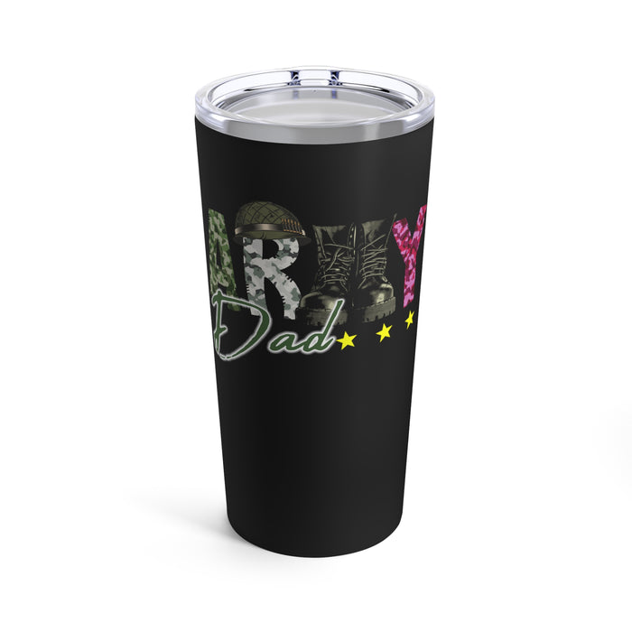 Army Dad 20oz Military Design Tumbler - Black Background