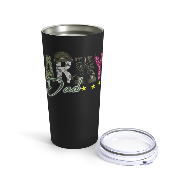 Army Dad 20oz Military Design Tumbler - Black Background