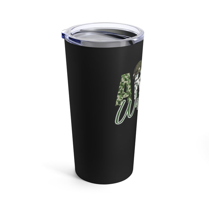 Army Wife 20oz Military Design Tumbler - Black Background