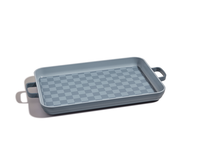 The Bakeware Set is a rectangular, gray ceramic bundle with side handles and a checkered interior pattern, shown on a white background.