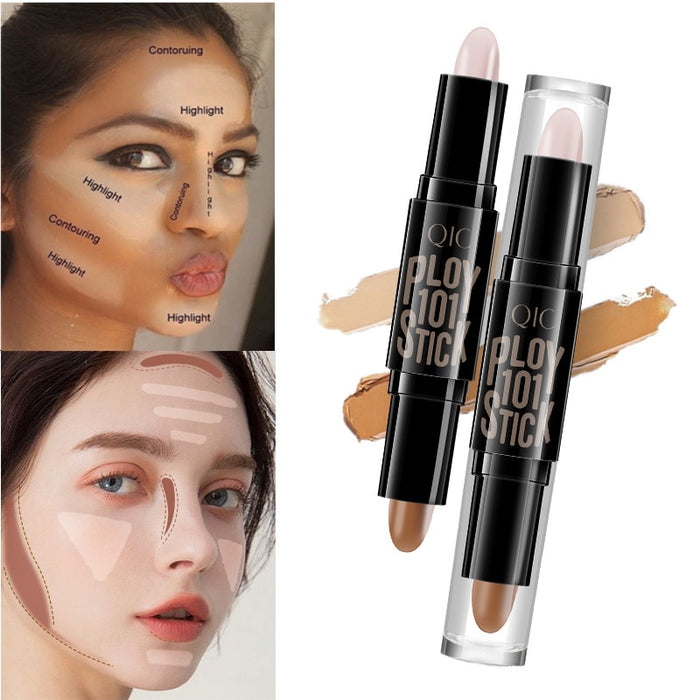 Beauty double-headed concealer stick clavicle shadow pen facial three-dimensional highlight stick concealer pen DSers