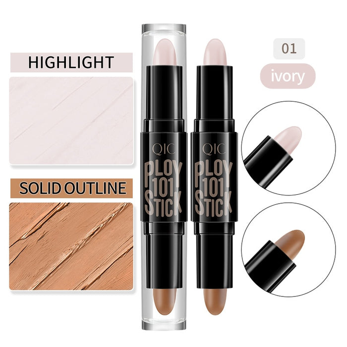 Beauty double-headed concealer stick clavicle shadow pen facial three-dimensional highlight stick concealer pen DSers