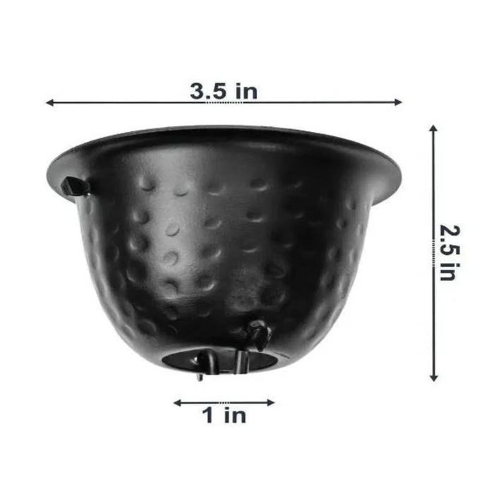 Black Hammered Rain Chain Aluminum Cups 8.5 ft Long