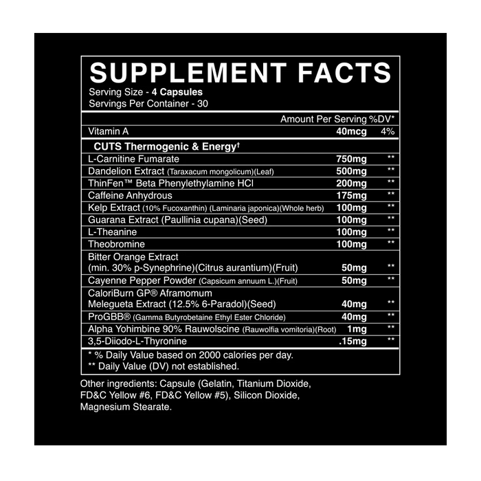 BlackMarket Labs - Cuts Pills - 120 Capsules