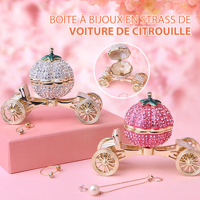 Boîte à Bijoux en Strass de Voiture de Citrouille ciaovie