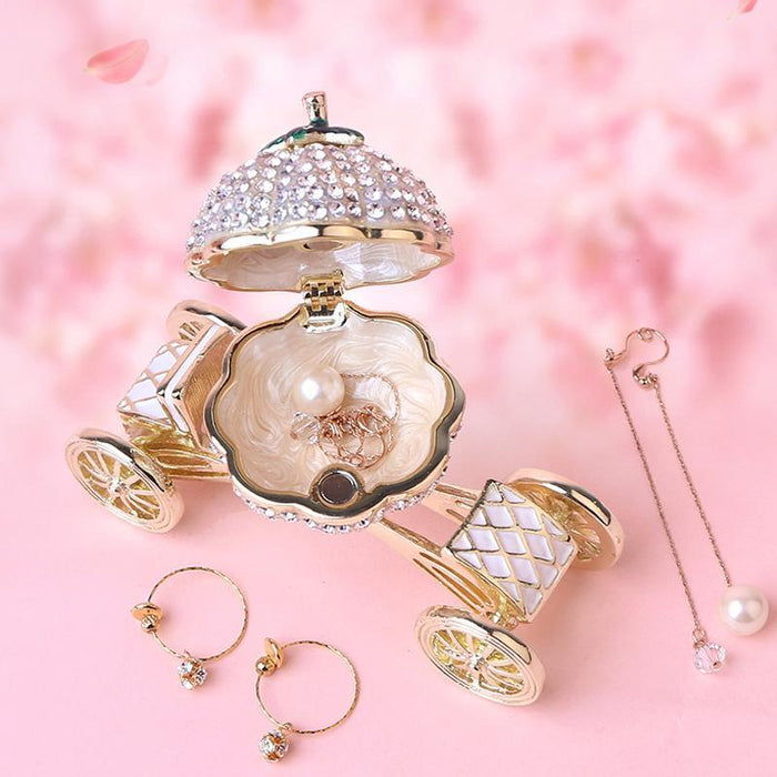 Boîte à Bijoux en Strass de Voiture de Citrouille ciaovie