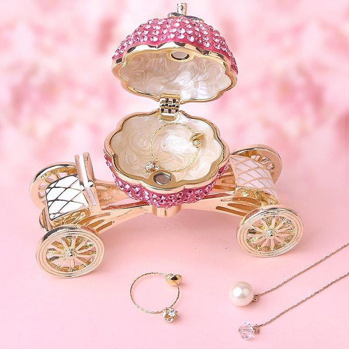 Boîte à Bijoux en Strass de Voiture de Citrouille ciaovie