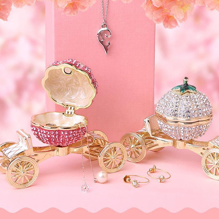 Boîte à Bijoux en Strass de Voiture de Citrouille ciaovie