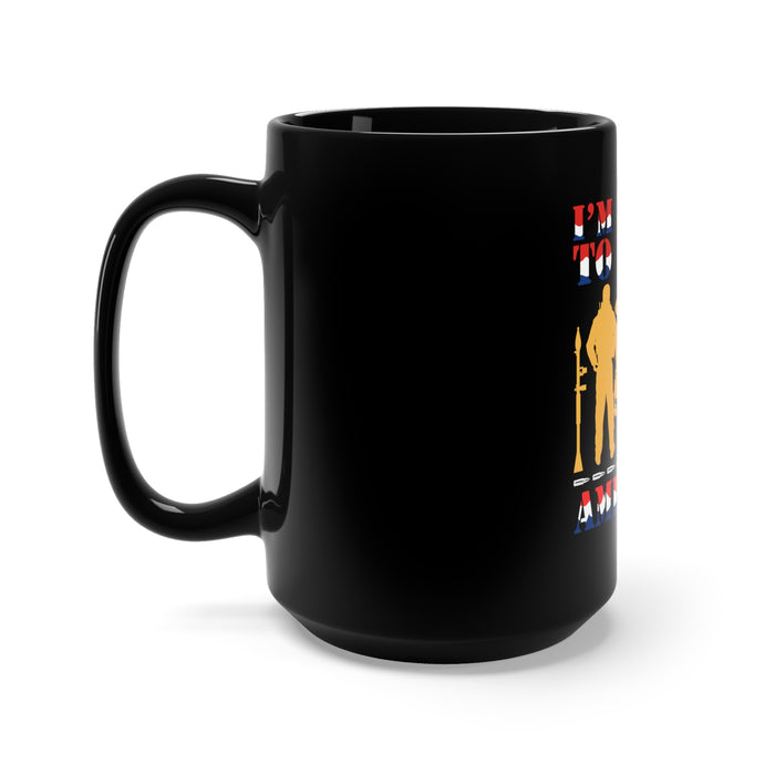 Bold 15oz Military Design Black Mug: Empower Your Sips with Camo-Inspired Style!