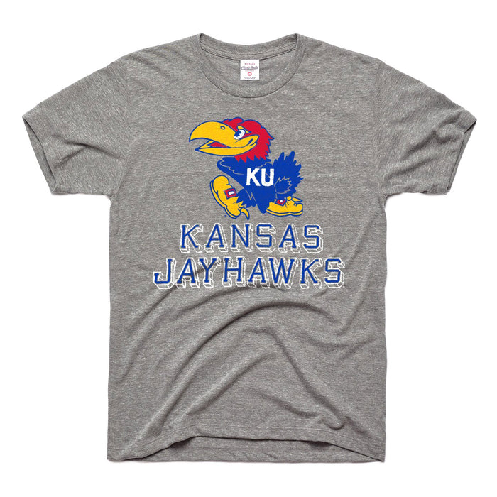 Charlie Hustle Kansas Jayhawks Block Tee