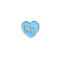 Charlie Hustle KC Heart Enamel Pin: Light Blue