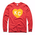 Charlie Hustle KC Heart Long Sleeve Tee - Red