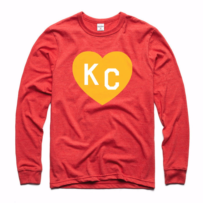 Charlie Hustle KC Heart Long Sleeve Tee - Red