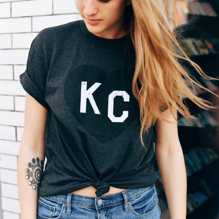 Charlie Hustle KC Heart Tee - Black