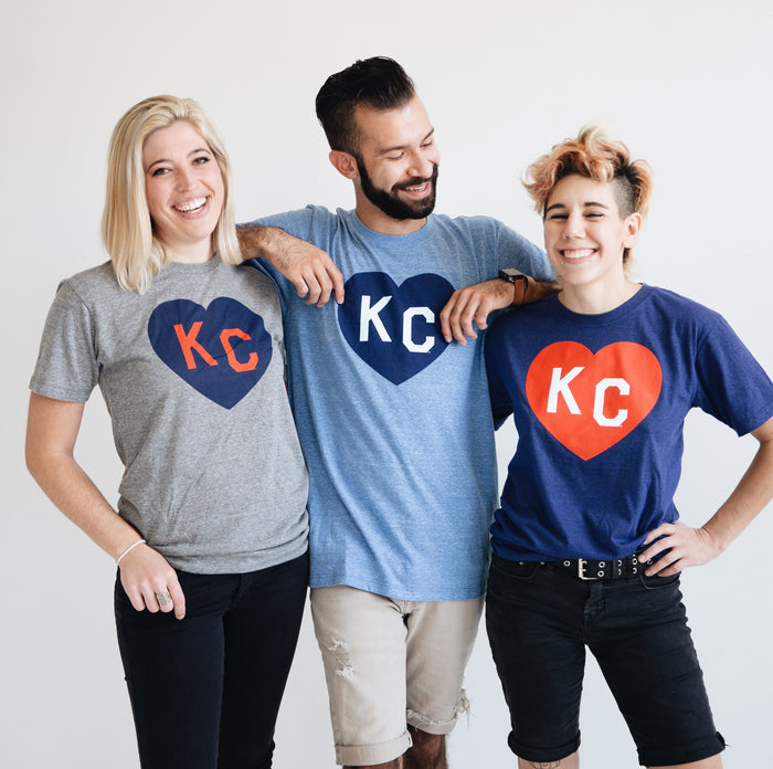 Charlie Hustle KC Heart Tee - Grey