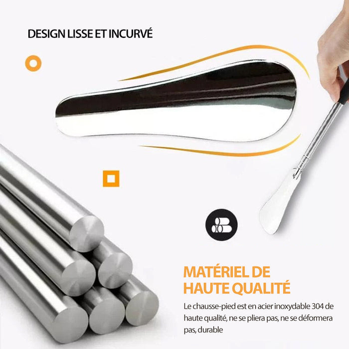 Chausse-pied rétractable en acier inoxydable ciaovie