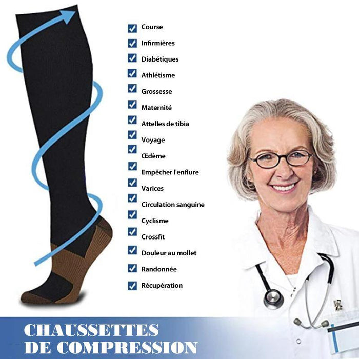 Chaussettes de Compression Anti-fatigue ciaovie