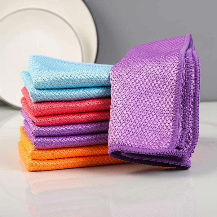 Chiffon de Nettoyage en Microfibre de Texture en Écailles de Poisson, 5 PCs ciaovie