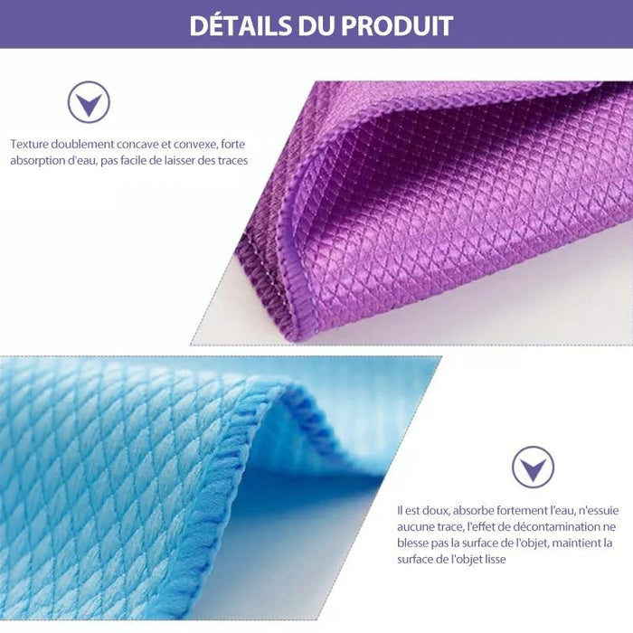 Chiffon de Nettoyage en Microfibre de Texture en Écailles de Poisson, 5 PCs ciaovie