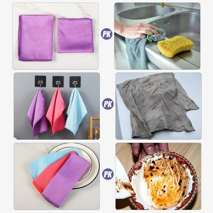 Chiffon de Nettoyage en Microfibre de Texture en Écailles de Poisson, 5 PCs ciaovie