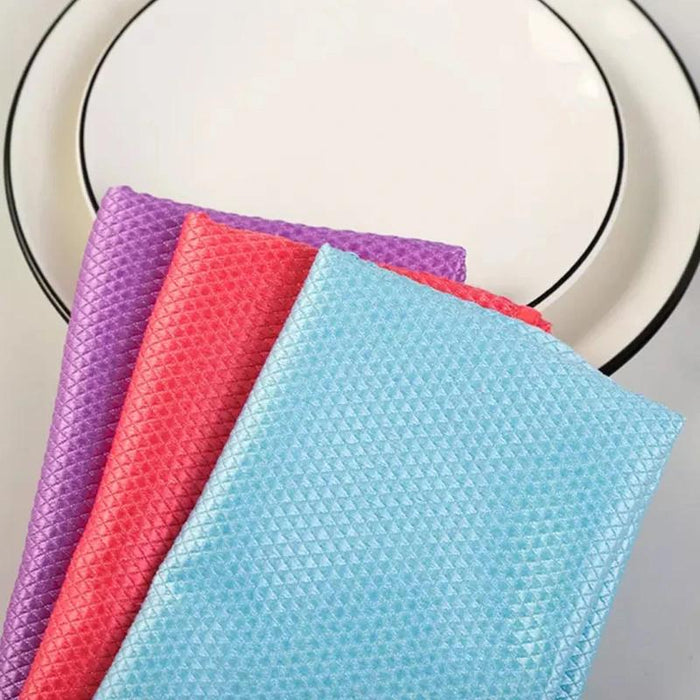 Chiffon de Nettoyage en Microfibre de Texture en Écailles de Poisson, 5 PCs ciaovie