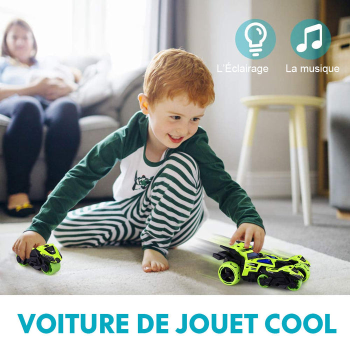 Ciaovie™ 3 en 1 Alliage Catapulte Jouet Voiture avec Deux Motos ciaovie