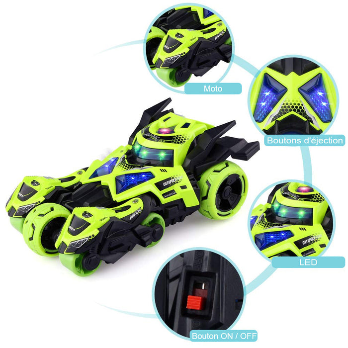 Ciaovie™ 3 en 1 Alliage Catapulte Jouet Voiture avec Deux Motos ciaovie