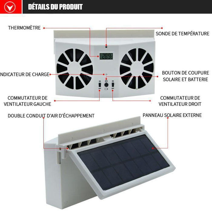 Ciaovie™ Ventilateur D'échappement Solaire De Voiture ciaovie
