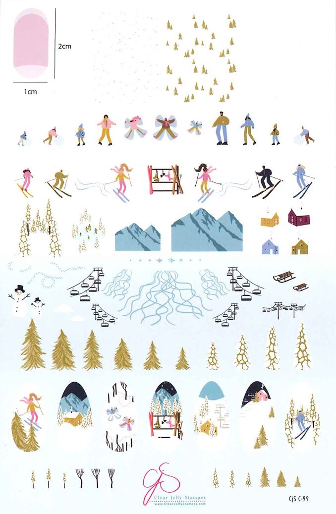 CJSC-099  Tis the Ski-Son | Clear Jelly Stamping Plate
