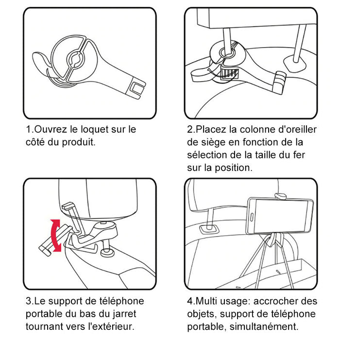 Crochet de Voiture pour Support d'Appui-tête ciaovie