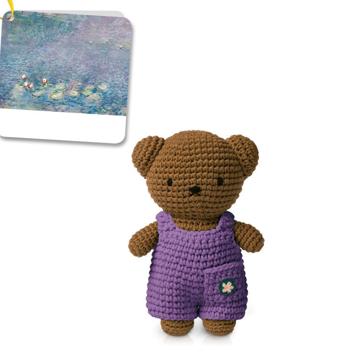 Crocheted Boris in Monet Water Lilies Overall