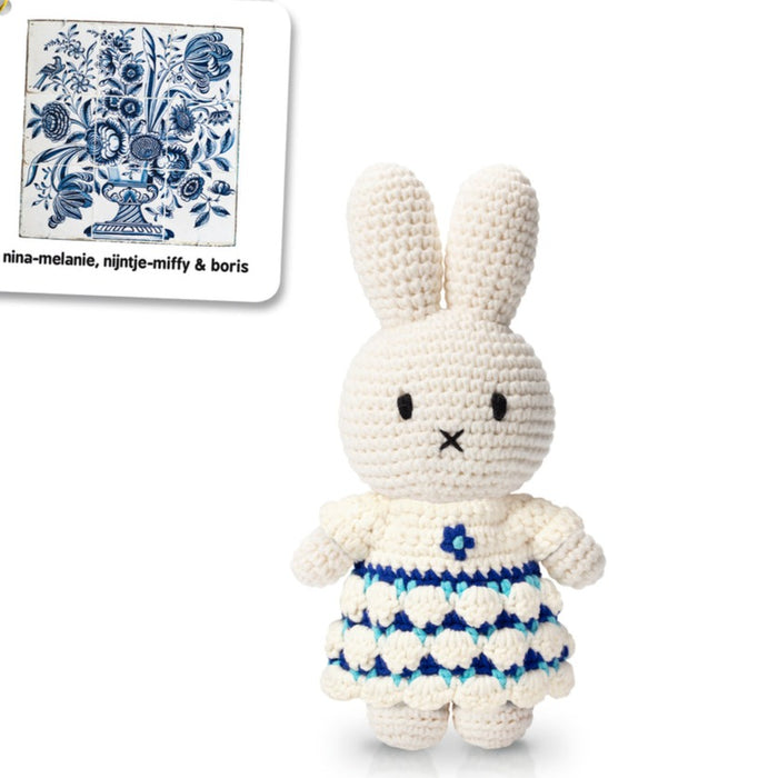 Crocheted Miffy Delft Blue Dress with Drape