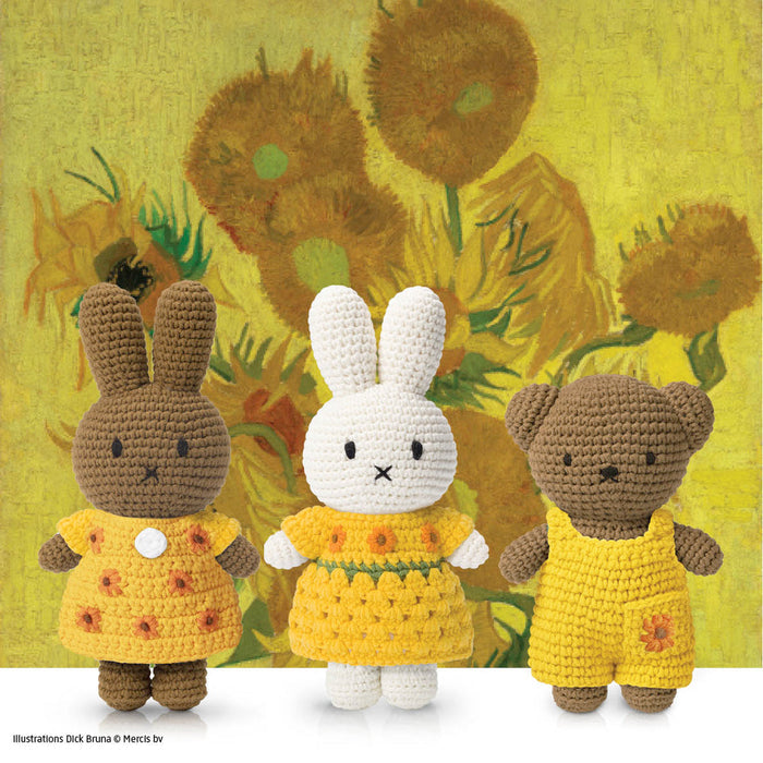 Crocheted Miffy Van Gogh Inspired Sunflower Dress with Drape