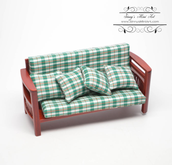 DIS 1:12 Dollhouse Miniature Family Room Sofa/Mahogany/Miniature Furniture AZ T3695