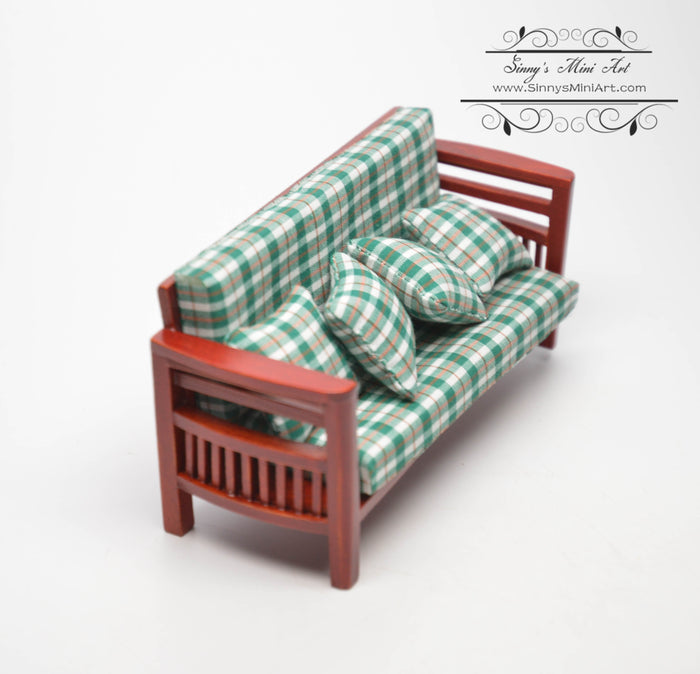 DIS 1:12 Dollhouse Miniature Family Room Sofa/Mahogany/Miniature Furniture AZ T3695