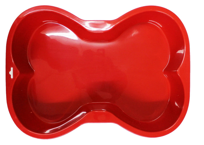 Dog Bone Shaped Silicone Cake Pan - Red
