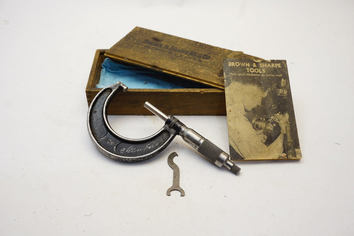 EARLY BROWN & SHARPE NO. 61 RS MICROMETER + B&S TOOL PAMPHLET