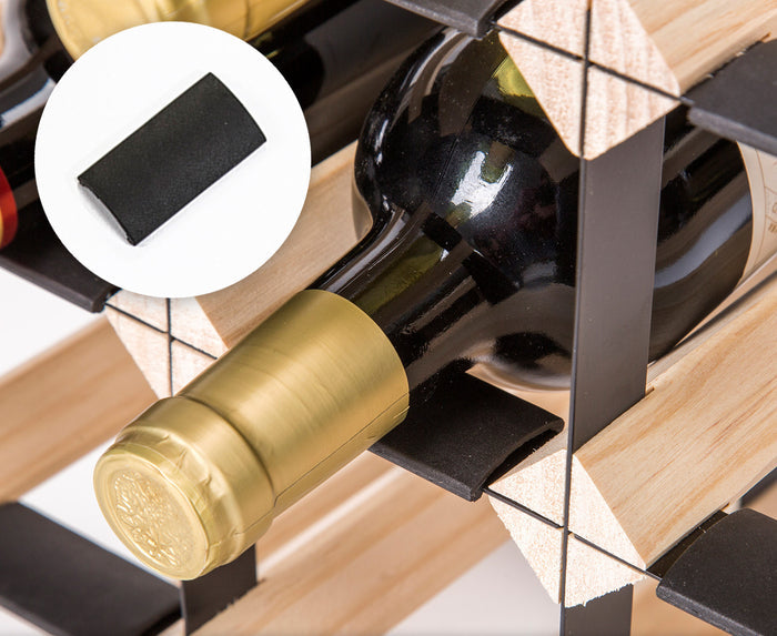 Emperio 72 Bottle Steel & Pine Wood Wine Rack