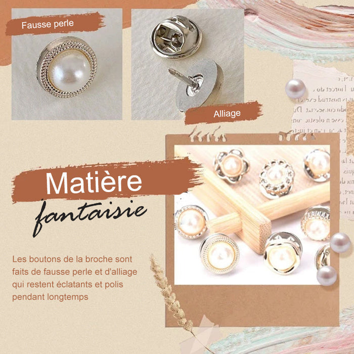 Ensemble de Boutons de Broche de Couverture de Perles (10 pièces) ciaovie