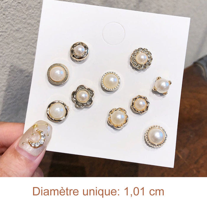 Ensemble de Boutons de Broche de Couverture de Perles (10 pièces) ciaovie