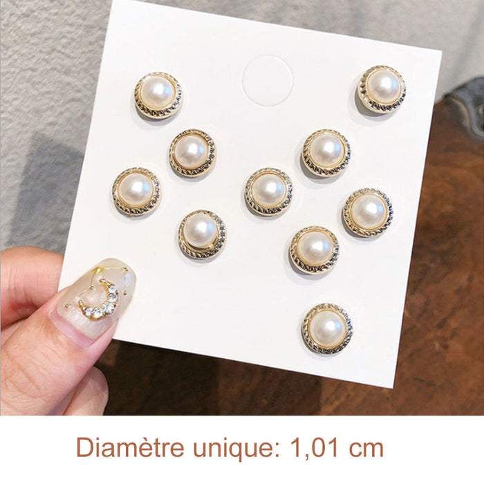 Ensemble de Boutons de Broche de Couverture de Perles (10 pièces) ciaovie