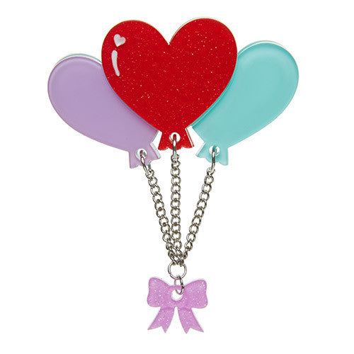 Erstwilder 5th Birthday Lighter Than Air Balloons Brooch Pin Front
